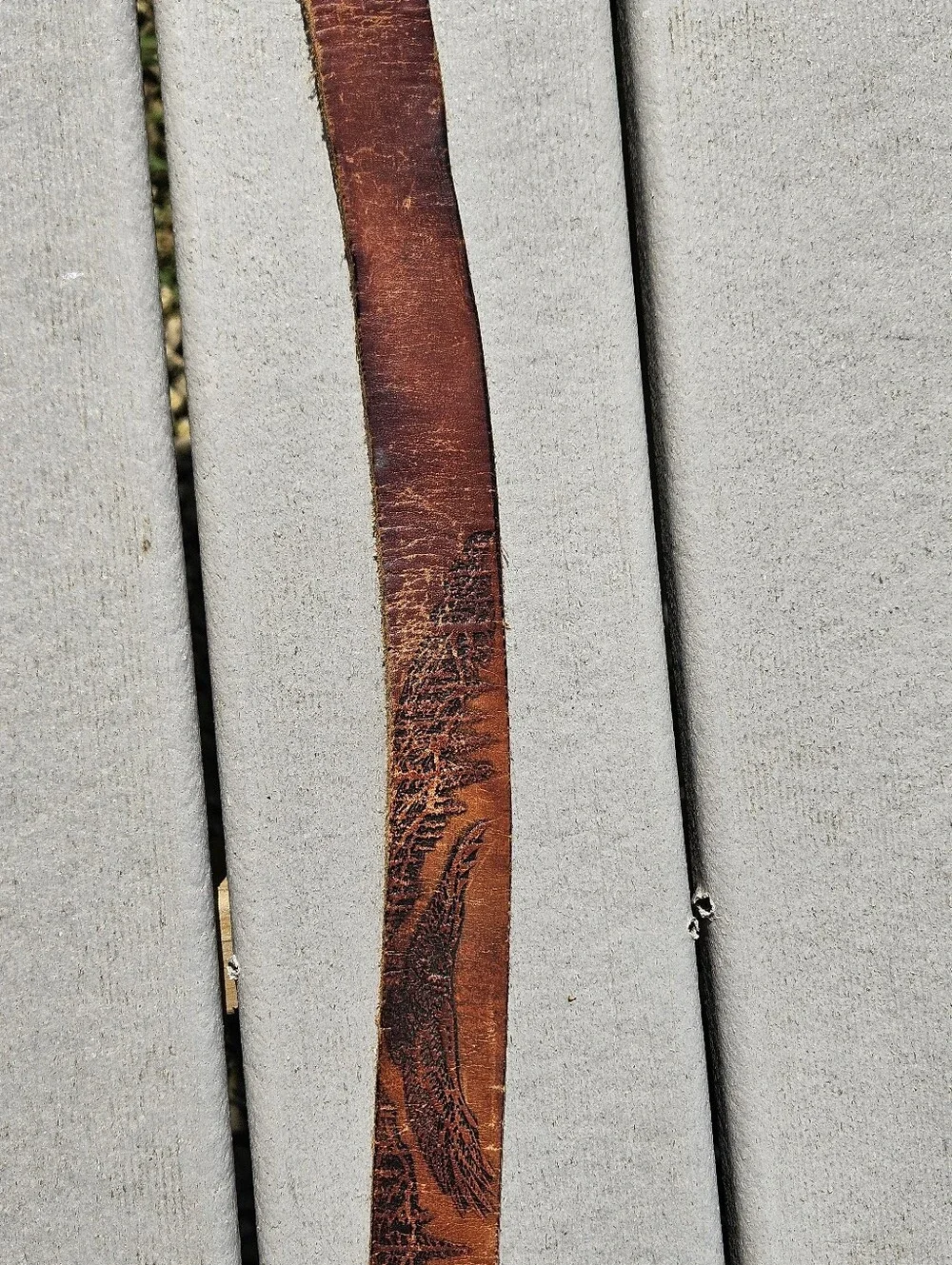 70s Vintage TRUSTWORTHY Brass Buckle Boho Western Sunburst Tooled Leather Belt